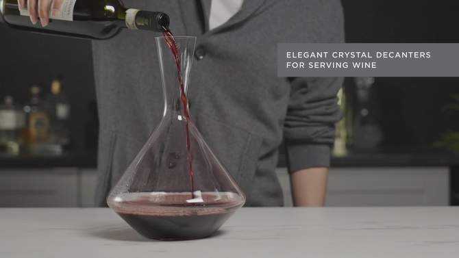 Viski Angled Wine Decanter Glass, Crystal, 2 of 14, play video