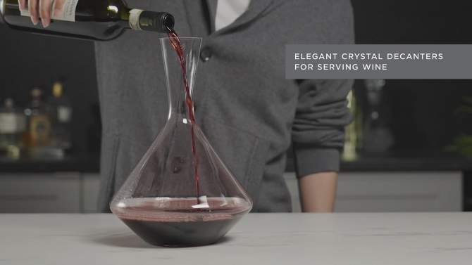 Viski Angled Wine Decanter Glass, Crystal, 2 of 15, play video