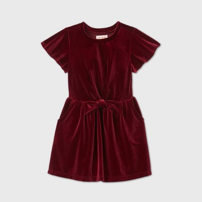 velour burgundy dress