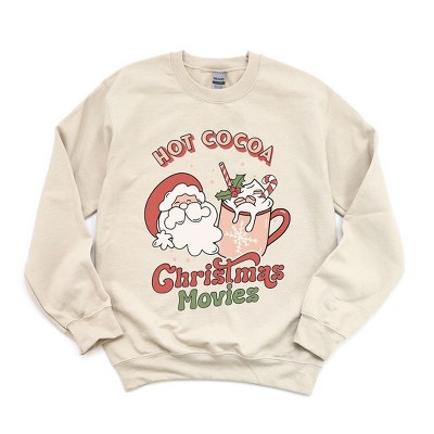 Simply Sage Market Women's Graphic Sweatshirt Retro Hot Cocoa Christmas Movies