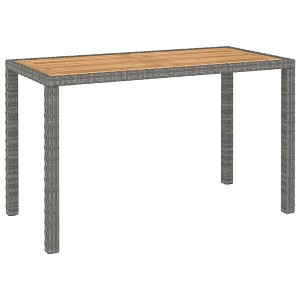 vidaXL Patio Dining Set - 6 Piece, Poly Rattan and Acacia Wood Construction, Gray, Suitable for Garden and Outdoor Spaces - 1 of 4