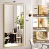 26 inchx 71 inch full length mirror adjustable standing wall mounted floor mirror bedroom living room entryway large gold leaning - 4 of 4