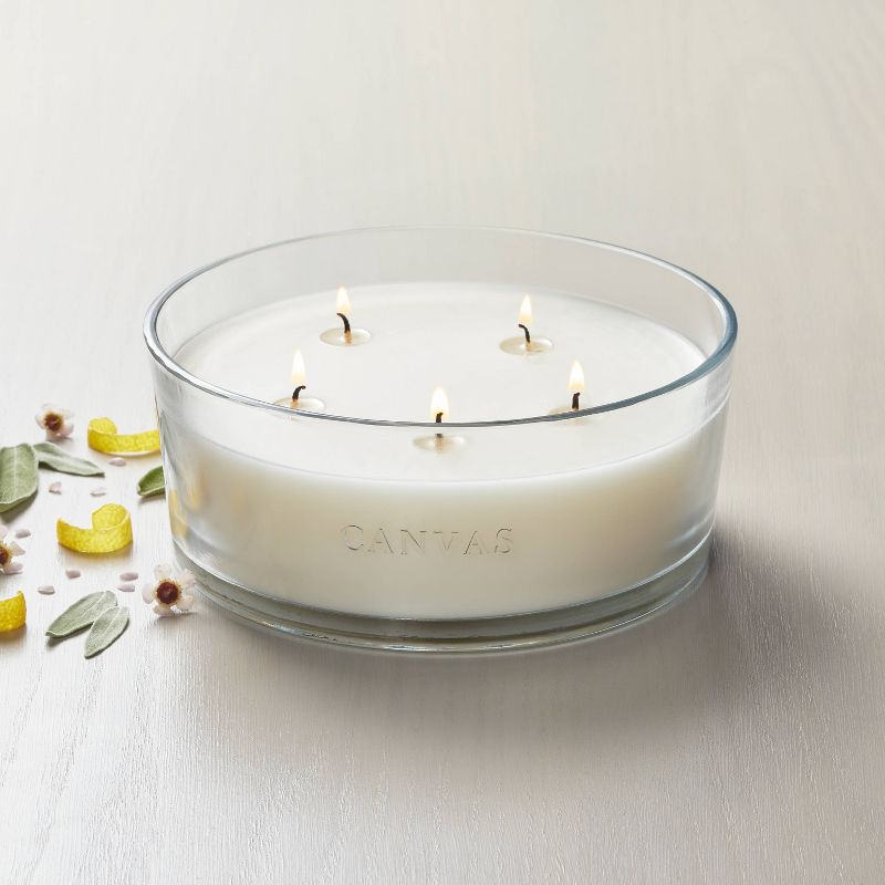 5-Wick Clear Glass Canvas Knob-Lid Jar Candle 28oz - Hearth &#38; Hand&#8482; with Magnolia, 3 of 5