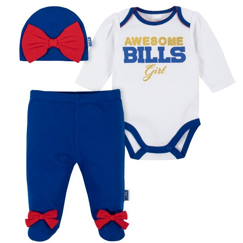 Nfl Buffalo Bills Baby Girls' Onesies 3pk Set - 18m : Target