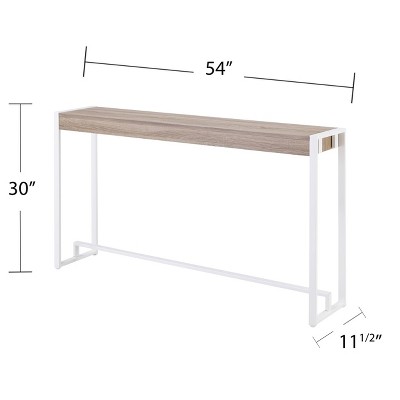 Mocha Gray & Fresh White Industrial Console Table with Storage