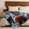 Lomsoe Christmas Gnome Heart Snowflake Flannel Blanket with Festive Red Heart & Snowflake Design, Christmas Blanket, Seasonal Home Decor. - 3 of 4