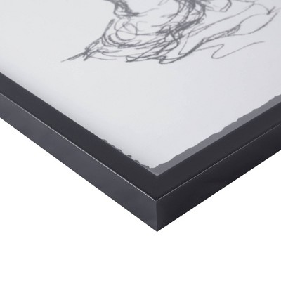 Feminine Figures Black and White Framed Sketch Art Set