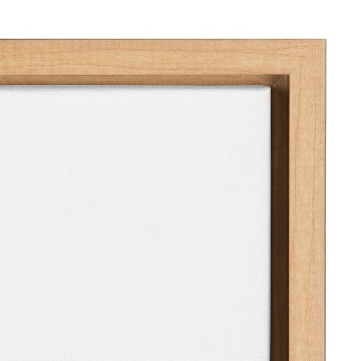 Smiling Gray Cat Canvas Print with Natural Wood Frame