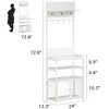 Coat Rack Shoe Storage White Hall Tree with Doors 72.8in Narrow Coat Tree Shoe Shelf Organizer with 7 Hooks - 4 of 4