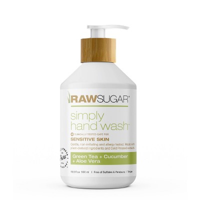 Raw Sugar Simply Hand Wash Sensitive Skin Green Tea + Cucumber + Aloe - 16.9 fl oz