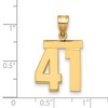 Black Bow Jewelry 14k Yellow Gold, Athletic Collection Medium Polished Number 41 Pendant - 3 of 4