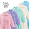 Collections Etc Plush Fleece Button Front Robe with Pockets, Collar - 3 of 4