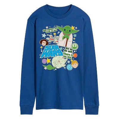 Men's - Star Wars - Yoda Stickers Long Sleeve Graphic T-Shirt
