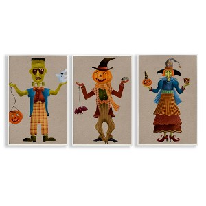 Stupell Industries Fun Halloween Friends 3pc Framed Giclee Art Set - 1 of 4