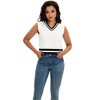 ATHLECHIC Women's Summer Knit Color Block Sleeveless V Neck Loose Fit Preppy Trendy Tank Tops - 2 of 4