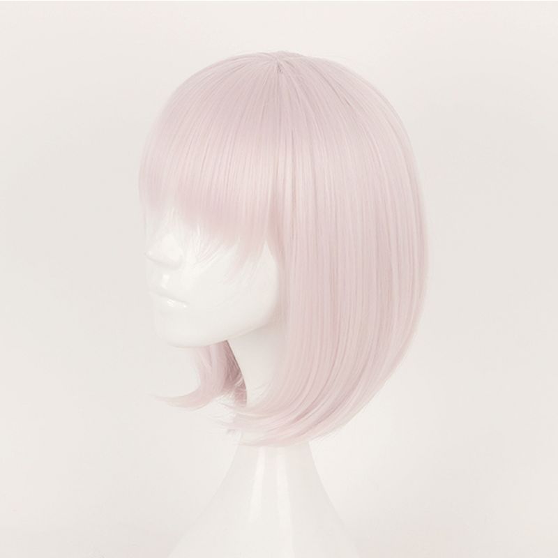 Unique Bargains Women's Bob Wigs 12" Pink with Wig Cap Short Hair With Bangs, 3 of 7