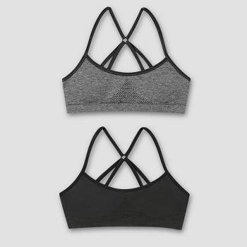 Popular Girls Sports Racerback Bra - Girls Sports Bras Print & Solid  Colors. Training Bras for Girls & Teens - 2 Pack, 4 Pack - Black and Grey,  7-8 years : Buy