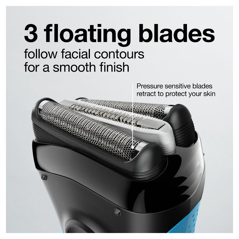 BRAUN SERIES 3 PROSKIN 3040S MEN&#39;S RECHARGEABLE WET &#38; DRY ELECTRIC FOIL SHAVER, 5 of 12