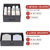 5-Drawer Gray Fabric Dresser, Space-Saving Modern Design, Includes Open Shelves and Hooks, for Bedroom & Closet Organization,Dark Gray - 3 of 4