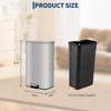 Kitchen Trash Can, Rectangular Stainless Steel Garbage Can with Removable Inner Bucket, Step-on Wastebin with Soft-Close Lid for Home Office - 3 of 4