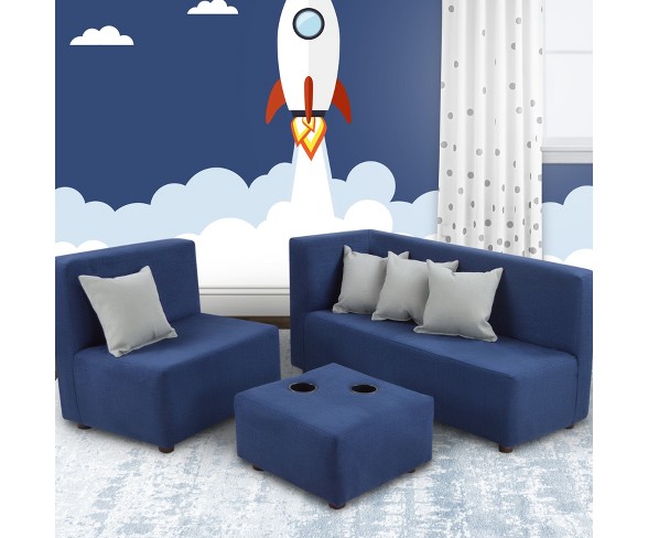 7pc Kid's Sectional Set Navy - Kangaroo Trading