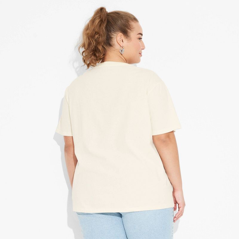 Women's Bluey Flower Boyfriend Short Sleeve Graphic T-Shirt - Ivory, 2 of 6