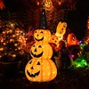 Tangkula Halloween Light Up Pumpkin Decoration Stacked Pumpkins with Witch Hat Build-in LED Lights Pop Up Jack-o-Lantern - 3 of 4