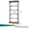 Jojoka 6-Tier Industrial Bookshelf, 73.6" Tall Freestanding Bookcase with Rustic Wood Shelves and Roman Column Legs for Living Room, Bedroom,Brown - 3 of 4