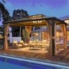 Erommy 12'x14' Gazebo Polycarbonate Double Roof Canopy with Aluminum Frame - 2 of 3