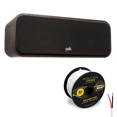 Polk Audio Signature Elite ES30  Center Channel Speaker with 14 Gauge Speaker Wire - 50 Feet (Black)