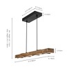 Rennnsan Teralin 31"-47" W 6-8 -Light Wood LED Mid-Century Linear Kitchen Island Pendant in Black - 3 of 4