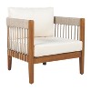 Maliang Acacia Wood Outdoor Chair with Handwoven Rope Accents & Curved Backrest, Boho Patio Chair with Cushions for Porch, Garden - 2 of 4