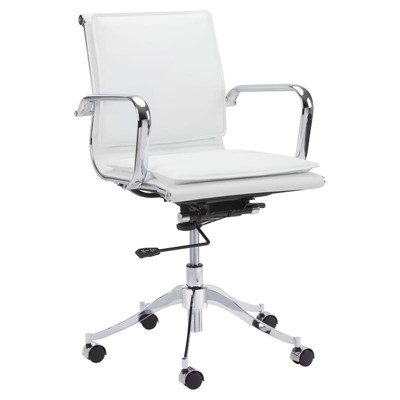 Morgan 20-24" Modern Faux Leather Office Chair in White - Brant House