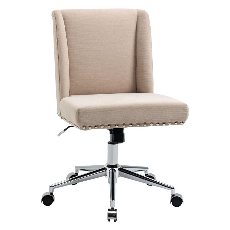 Vinsetto Ergonomic Mid Back Computer Office Chair, Task Desk 360° Swivel Rocking Chair w/ Adjustable Height, 4 of 7