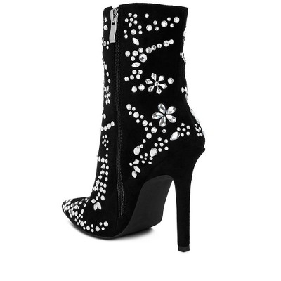Dunari Diamante Embellished Microfiber Boots