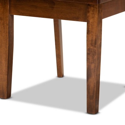 Walnut Brown Wood and Cane Arm Chair