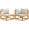 vidaXL 2 Piece Patio Sofa Set with Cushions Solid Wood Acacia - 2 of 4