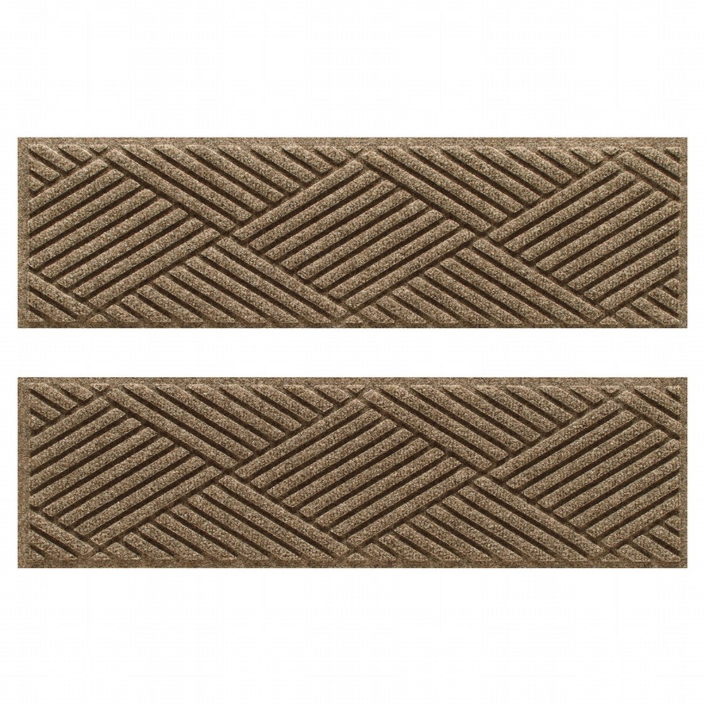 Photos - Doormat WaterHog® Diamonds 8.5"x30" Indoor/Outdoor Stair Treads Set of 4 Camel