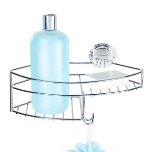 Stick N Lock Plus Kroma Combo Shower Basket Chrome - Better Living Products: Stainless Steel Suction Shelf, Scouring Storage - 1 of 4