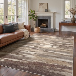 Abynow Geometric Modern Loomed Machine Washable Area Rug - 1 of 4
