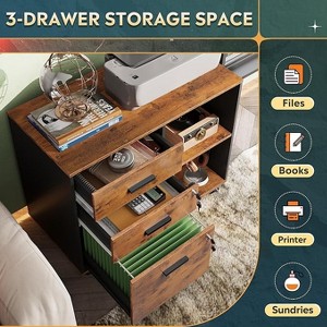 GALAXHERO  3-Drawer Wood File Cabinet with Lock, Mobile Lateral Filing Cabinet - 1 of 2