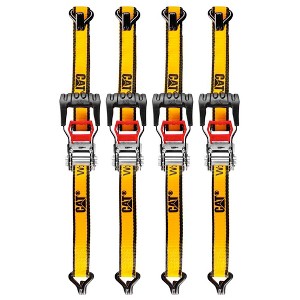 Cat 4 Piece 1.25 Inch by 12 Foot  Ratchet Tie Down Set - 1 of 3
