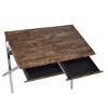 Acme Furniture 36" Callers Desks Weathered Oak and Chrome Finish: Metal Frame, Wood Surface, Open Storage Shelf - 2 of 4
