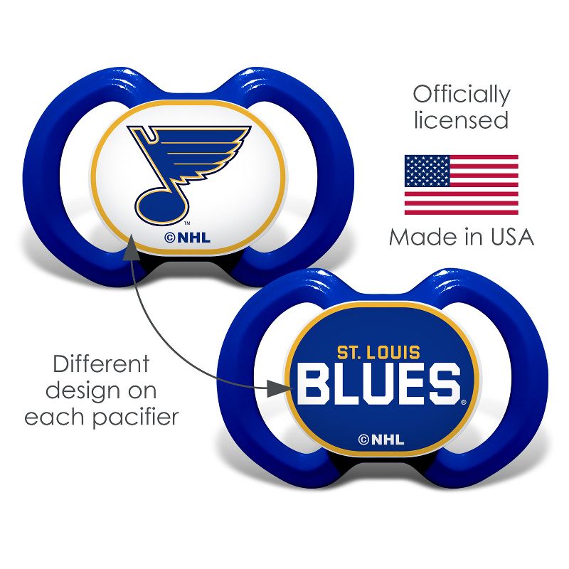 BabyFanatic Officially Licensed Unisex Pacifier 2-Pack - NHL St. Louis Blues, 5 of 7