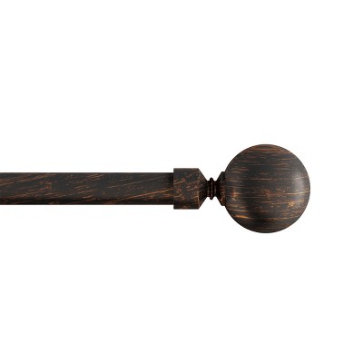 3/4-Inch Curtain Rod- Decorative Ball Finials and Hardware- For Home Decor in Bedroom and Kitchen, 48-84-Inch by Hastings Home (Brass)