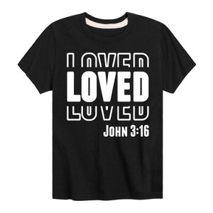 Boys' - Instant Message - Loved John 3:16 Short Sleeve Graphic T-Shirt - 1 of 4