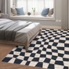 Washable Modern Checkered Area Rug | Stain Resistant Soft Geometric Throw Rug | Non-Slip Low Pile Accent Carpet for Living Room, Dining, Nursery - 4 of 4