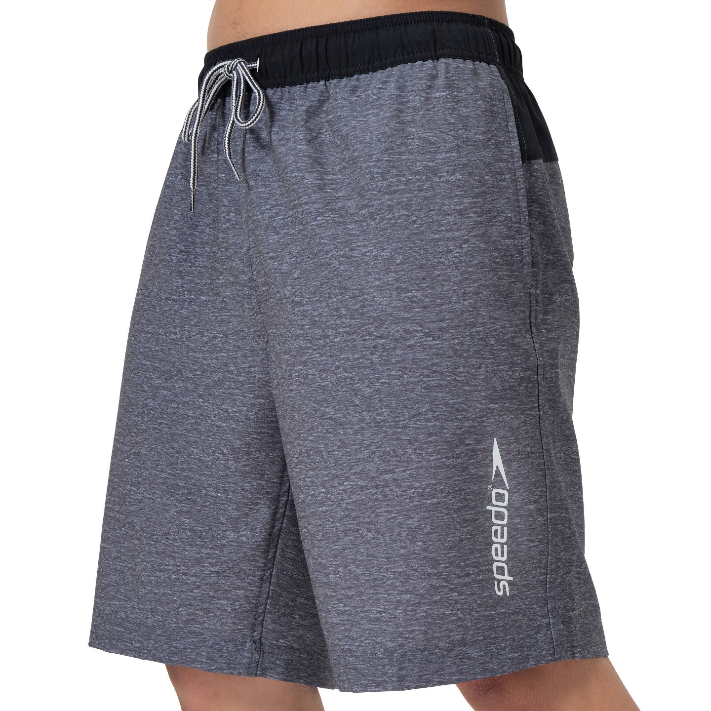Мужские шорты Speedo 9" Marina Swim Shorts - Heathered Gray L: Mesh Liner, Elastic Waistband, UPF 50+ Protection, цвет: Серый — фото 3