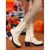 Allegra K Women's Lace Up Platform Chunky Heel Mid Calf Boots - 2 of 4