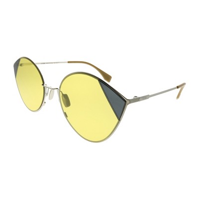 Fendi Cat-Eye FF 0341 B1Z HO Womens Cat-Eye Sunglasses Silver Gold 60mm